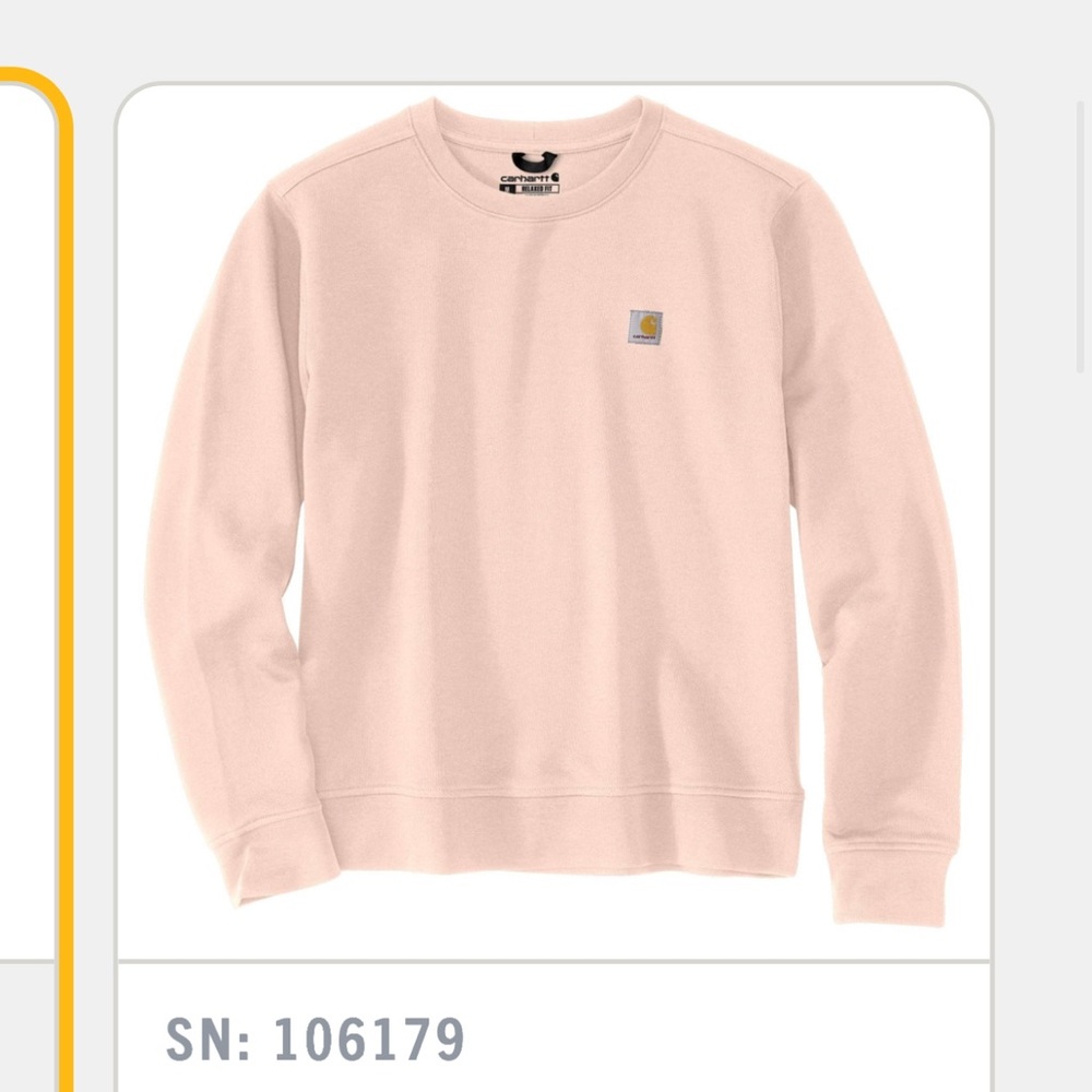 Carhartt Light Peach Relaxed Crewneck Sweatshirt